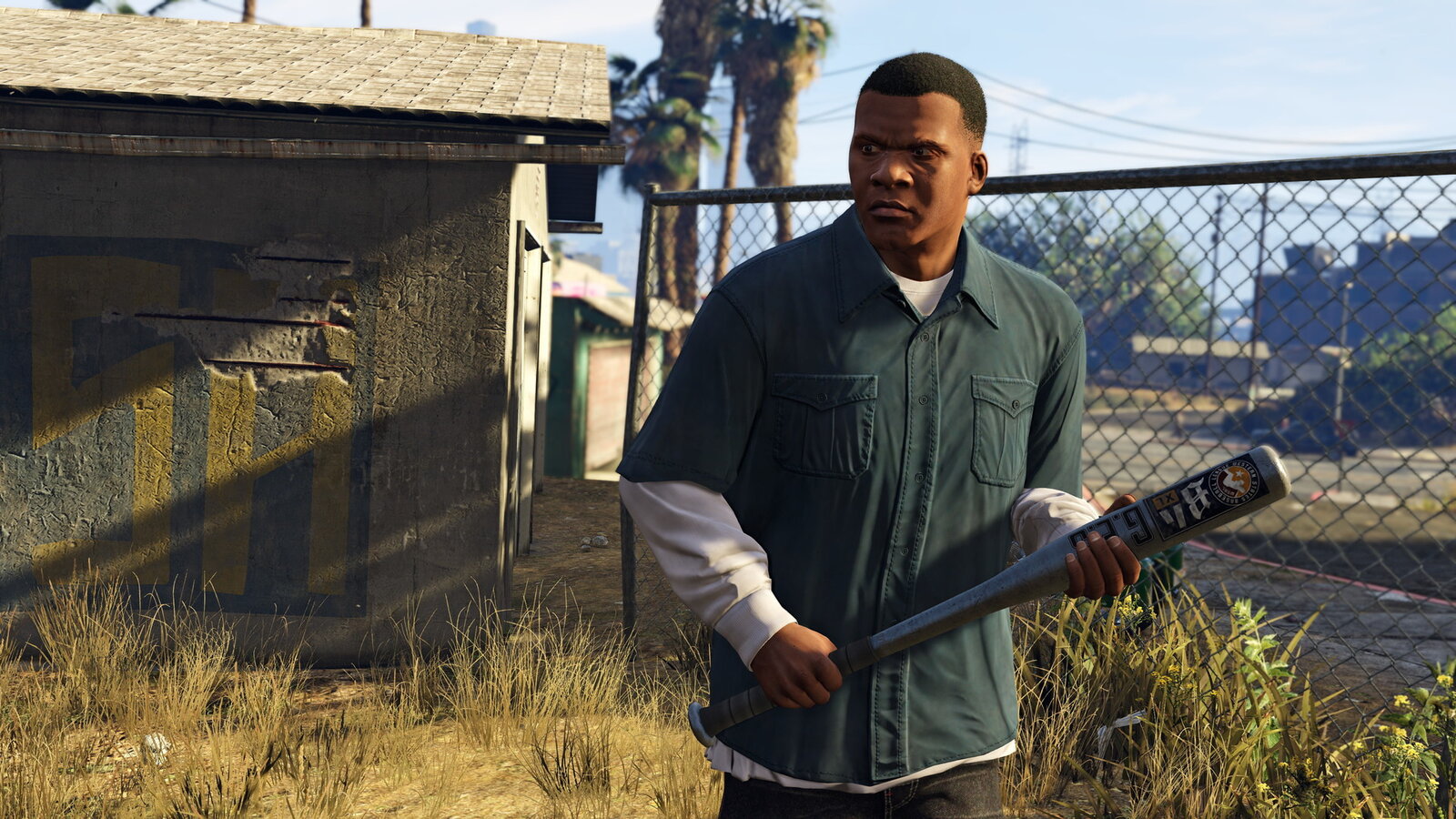 Grand Theft Auto V 主角富蘭克林手持球棒