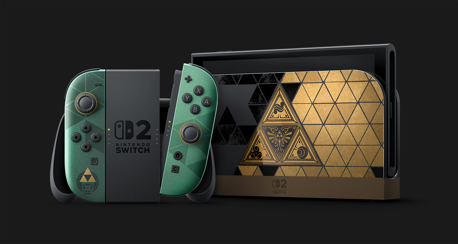 Nintendo Switch 2 The Legend of Zelda 40th Anniversary Edition console and dock